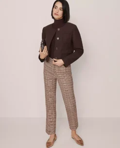 The Eva Ankle Pant In Houndstooth Stallion Brown 7 The Eva Ankle Pant In Houndstooth Stallion Brown -Ann Taylor Store 847025 522617 ALT3