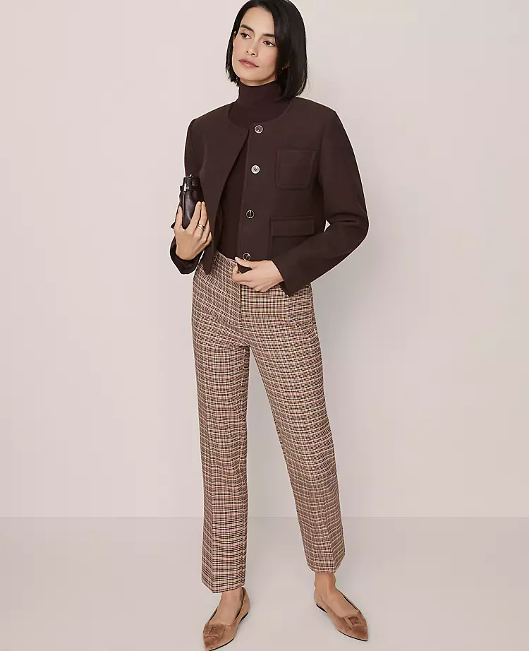 The Eva Ankle Pant In Houndstooth Stallion Brown 4 The Eva Ankle Pant In Houndstooth Stallion Brown - Image 4