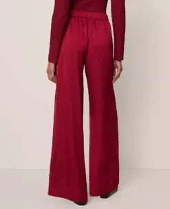 The Easy Palazzo Pant In Satin Cherry Pie 5 The Easy Palazzo Pant In Satin Cherry Pie -Ann Taylor Store 847388 019822 ALT2