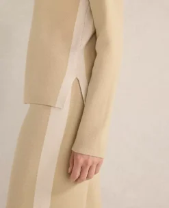 Haven Well Within Tuxedo Stripe Funnel Neck Pullover in Frosty Cream -Ann Taylor Store 847949 0292 ALT4