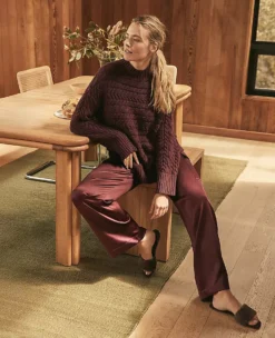 Haven Well Within Organic Cotton Horizontal Cable Funnel Neck Sweater -Ann Taylor Store 848175 5103 ALT3