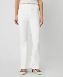 Women's Petite High-Rise White Pull-On Flare Jeans with Sculpting Stretch 7 Women's Petite High-Rise White Pull-On Flare Jeans with Sculpting Stretch -Ann Taylor Store 850323 9000 ALT1