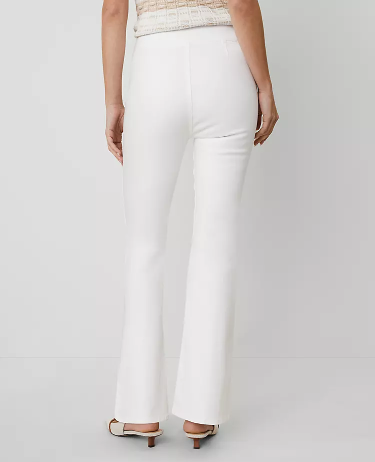 Women's Petite High-Rise White Pull-On Flare Jeans with Sculpting Stretch 4 Women's Petite High-Rise White Pull-On Flare Jeans with Sculpting Stretch - Image 4