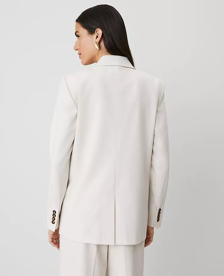Tan Textured Petite Longline Blazer - Tailored One-Button Suit Jacket 2 Tan Textured Petite Longline Blazer - Tailored One-Button Suit Jacket - Image 2