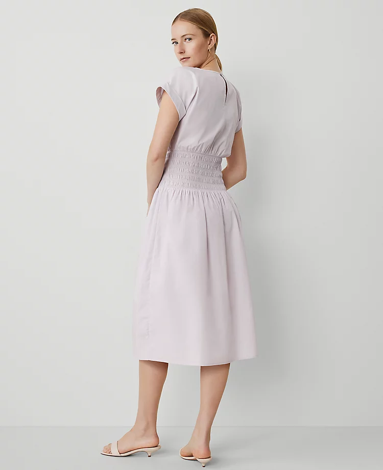 Smocked-Waist Midi Flare Dress Orchid Hush 2 Smocked-Waist Midi Flare Dress Orchid Hush - Image 2