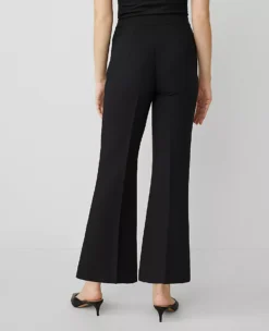 Petite High-Rise Flare Pants - Side-Zip Ankle Trousers in Black -Ann Taylor Store 850441 2222 ALT2