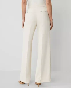 High-Waisted Wide-Leg Fluid Crepe Trousers in Ivory Whisper 5 High-Waisted Wide-Leg Fluid Crepe Trousers in Ivory Whisper -Ann Taylor Store 850449 9007 ALT2