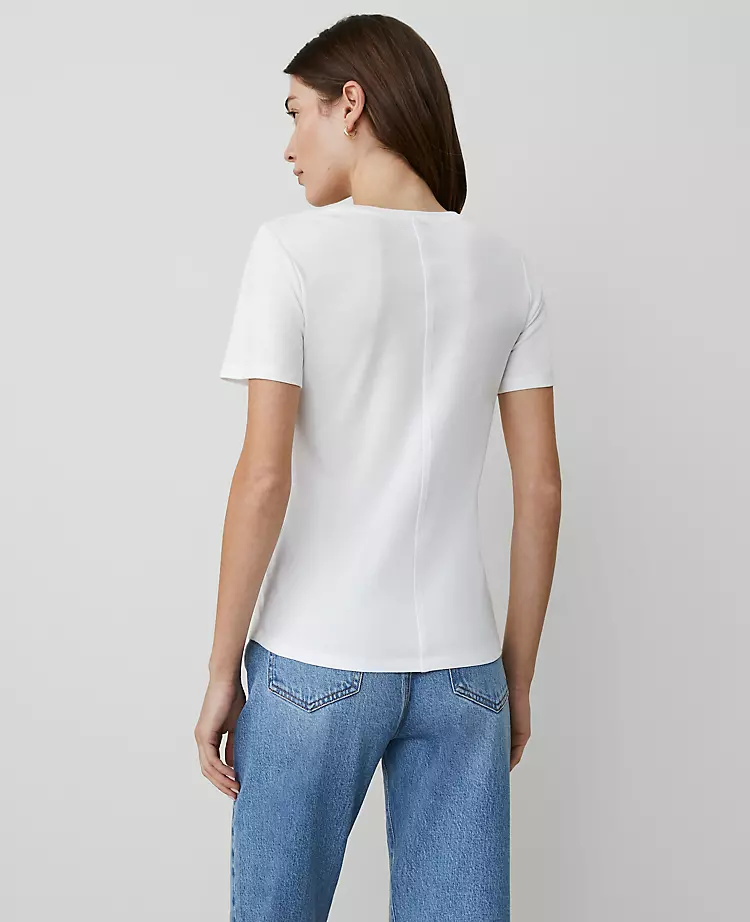 Premium Petite Crew Neck T-Shirt in Classic White 2 Premium Petite Crew Neck T-Shirt in Classic White - Image 2