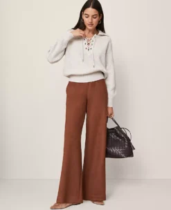 Weekend Collection Easy Wide-Leg Pant In Faux Suede Rich Bronze