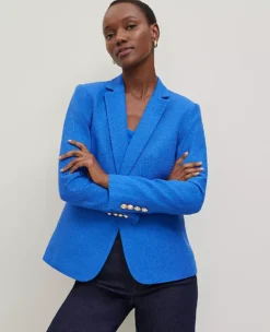 Petite Blue Tailored Blazer - Textured Hutton Suiting Jacket 6 Petite Blue Tailored Blazer - Textured Hutton Suiting Jacket -Ann Taylor Store 850580 3141 ALT2