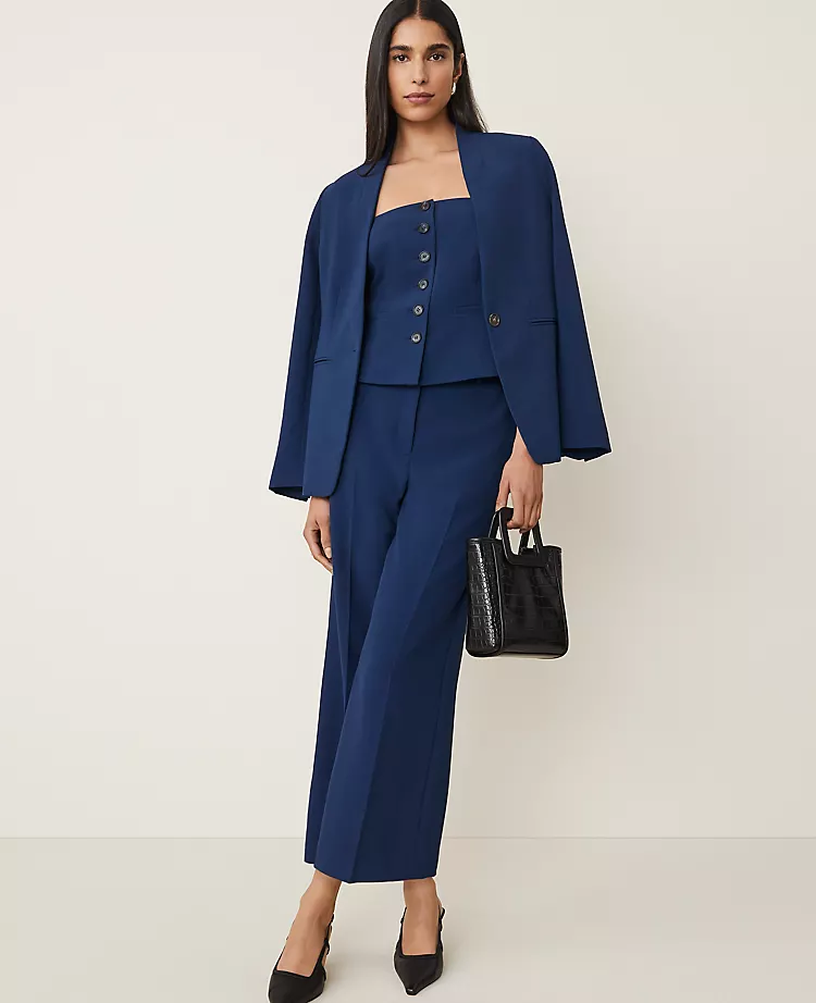 Elegant Strapless Petite Vest in Fluid Crepe - Pure Sapphire 5 Elegant Strapless Petite Vest in Fluid Crepe - Pure Sapphire - Image 5