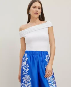 Asymmetrical One-Shoulder Top White