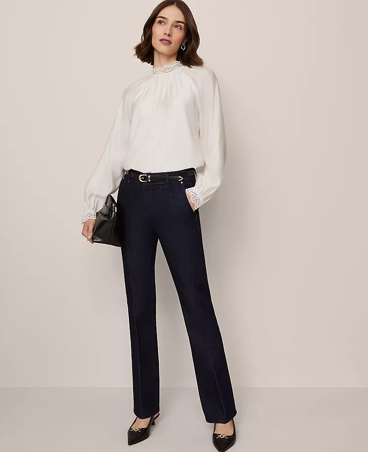 Mid Rise Bootcut Jeans in Classic Rinse Wash - Elevated Stretch Denim 2 Mid Rise Bootcut Jeans in Classic Rinse Wash - Elevated Stretch Denim - Image 2