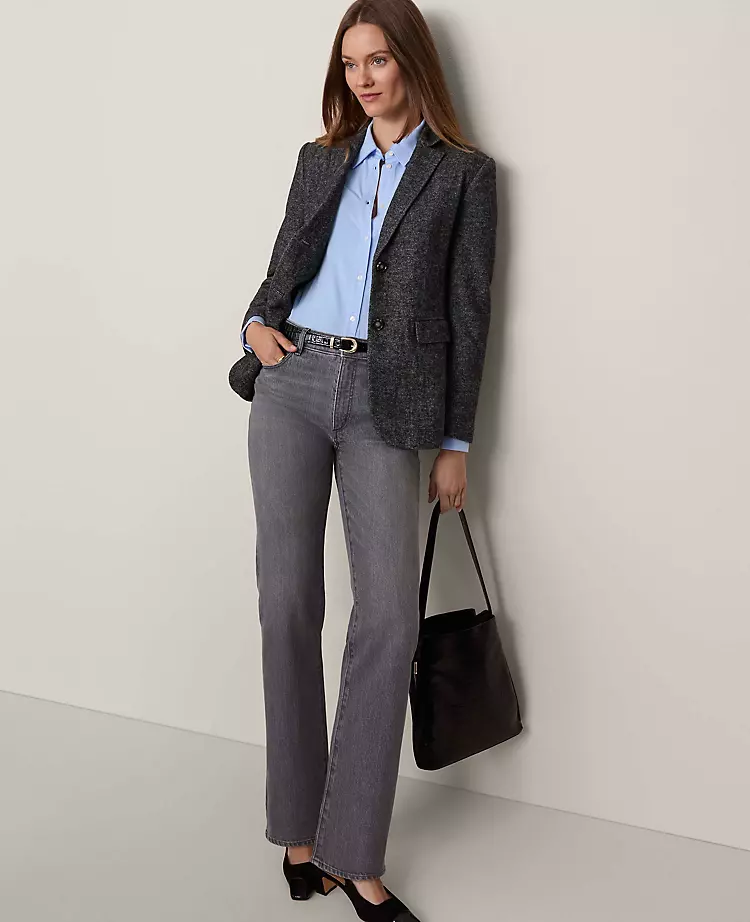 Herringbone Tailored Blazer - The Greenwich Grey & White Jacket 6 Herringbone Tailored Blazer - The Greenwich Grey & White Jacket - Image 6