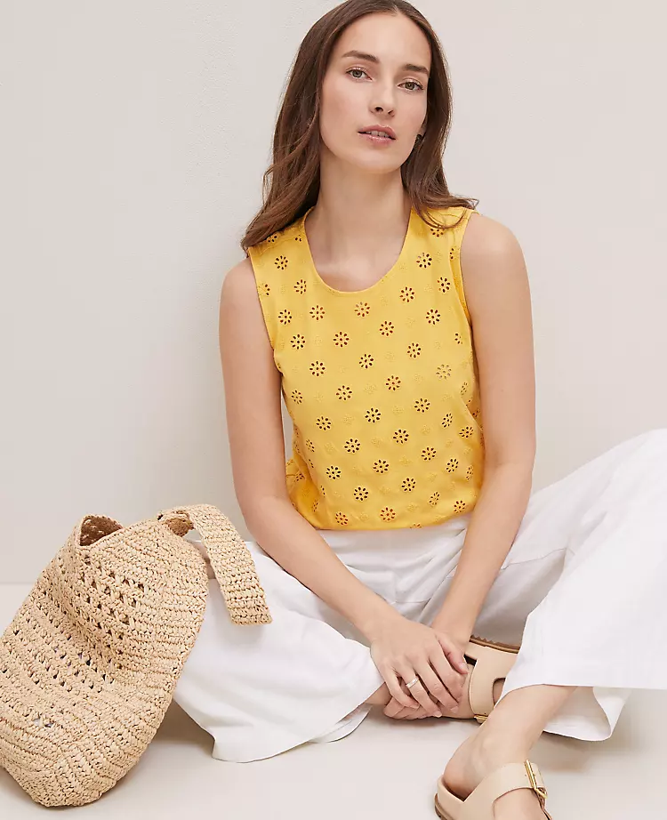 Ann Taylor Petite Weekend Collection Bubble Hem Top in Mimosa 1 Ann Taylor Petite Weekend Collection Bubble Hem Top in Mimosa