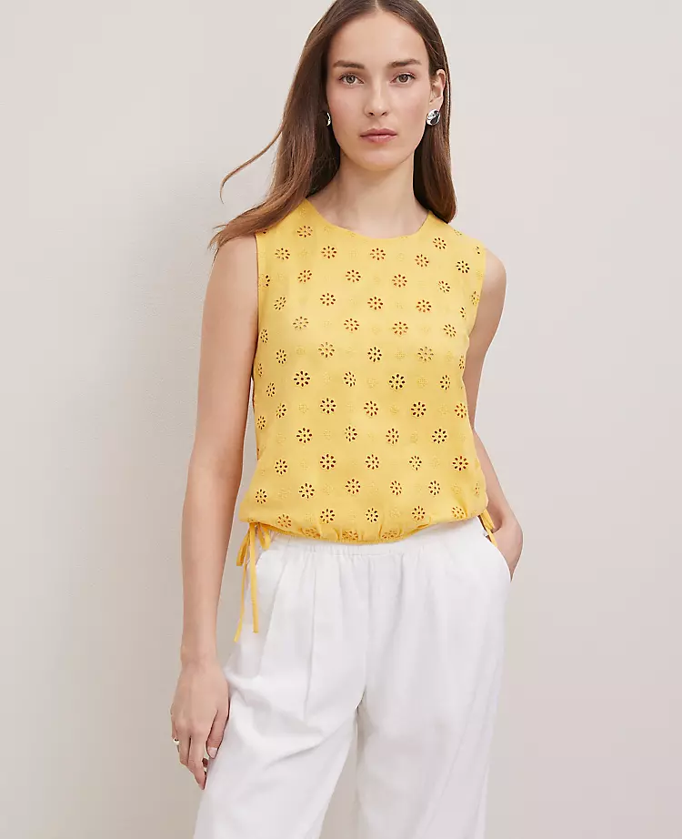 Ann Taylor Petite Weekend Collection Bubble Hem Top in Mimosa 3 Ann Taylor Petite Weekend Collection Bubble Hem Top in Mimosa - Image 3