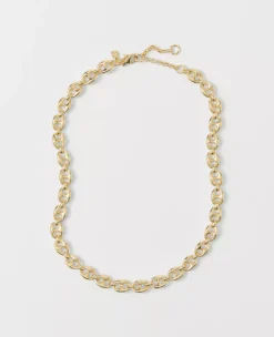 Elegant Goldtone Mariner Link Chain Necklace with Secure Lobster Clasp