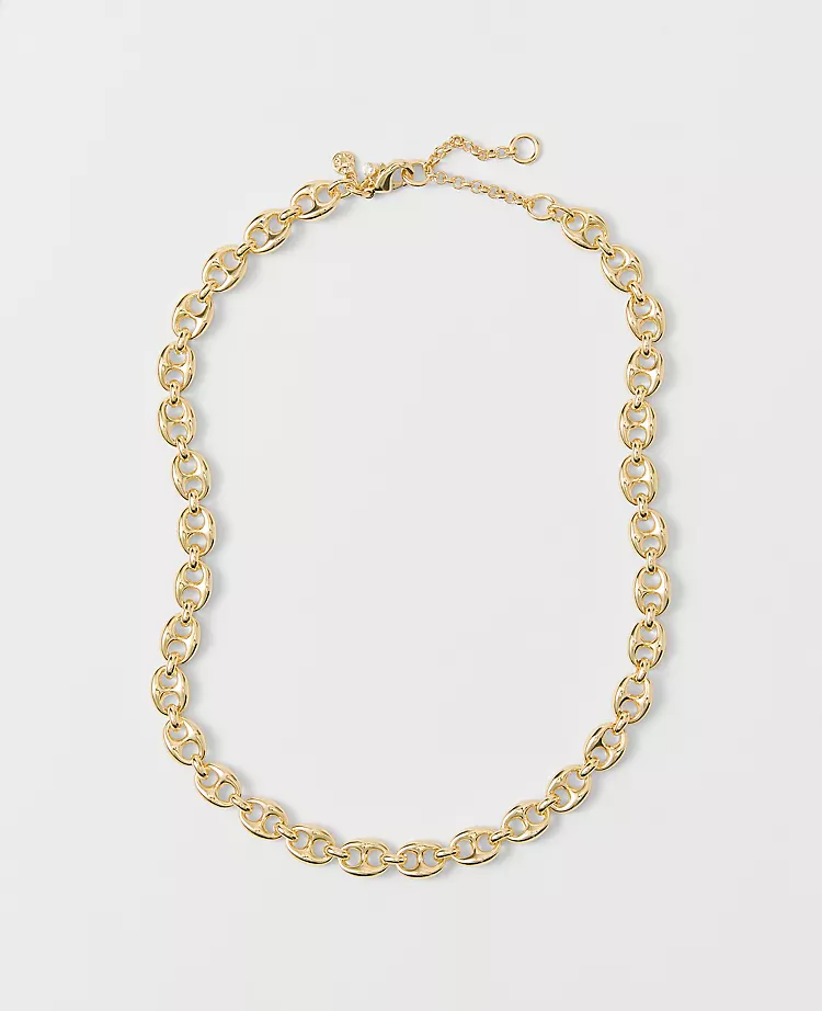 Elegant Goldtone Mariner Link Chain Necklace with Secure Lobster Clasp 1 Elegant Goldtone Mariner Link Chain Necklace with Secure Lobster Clasp
