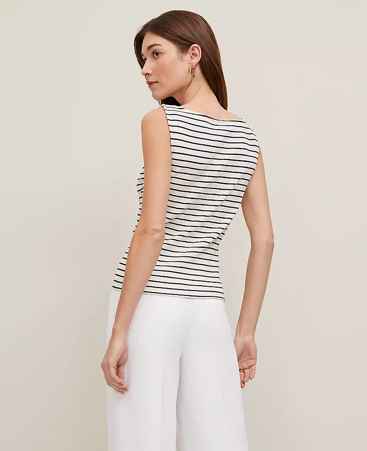 Petite Black Ribbed Sleeveless Top with Polished Button Detail 2 Petite Black Ribbed Sleeveless Top with Polished Button Detail - Image 2