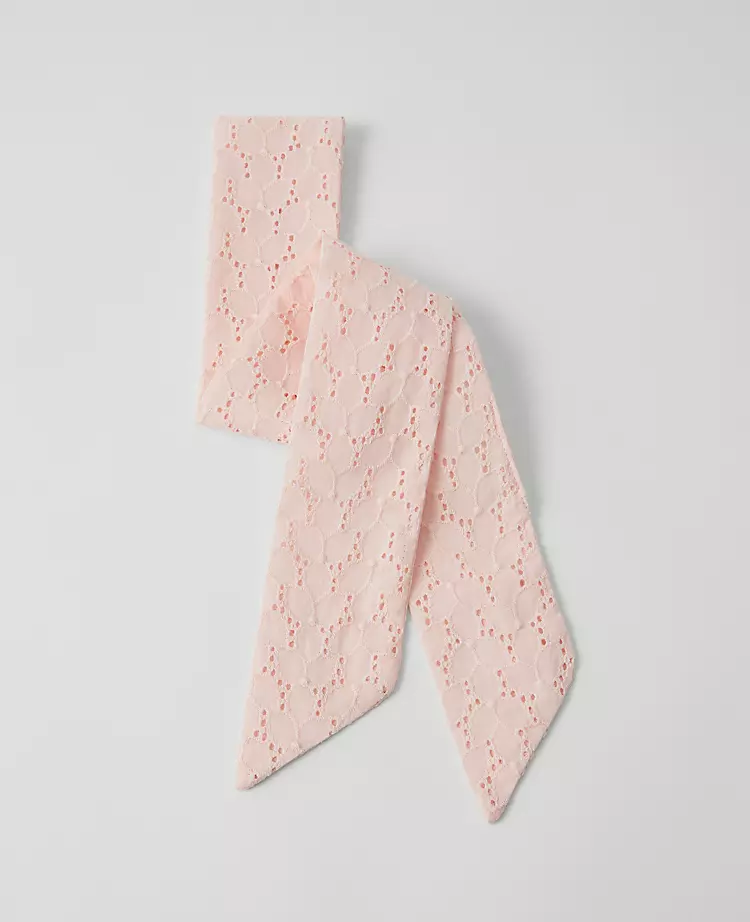 Cotton Eyelet Skinny Scarf - Versatile Hair and Neck Fashion Accessory 1 Cotton Eyelet Skinny Scarf - Versatile Hair and Neck Fashion Accessory