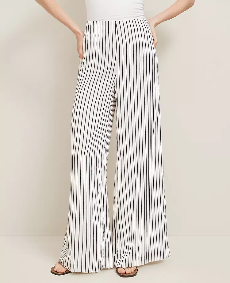 Petite White Wide-Leg Pants - High Waisted Side-Zip Twill Trousers 2 Petite White Wide-Leg Pants - High Waisted Side-Zip Twill Trousers - Image 2