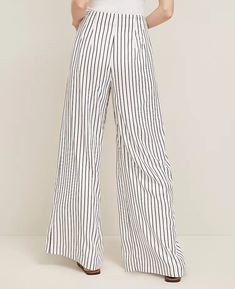 Petite White Wide-Leg Pants - High Waisted Side-Zip Twill Trousers 3 Petite White Wide-Leg Pants - High Waisted Side-Zip Twill Trousers - Image 3