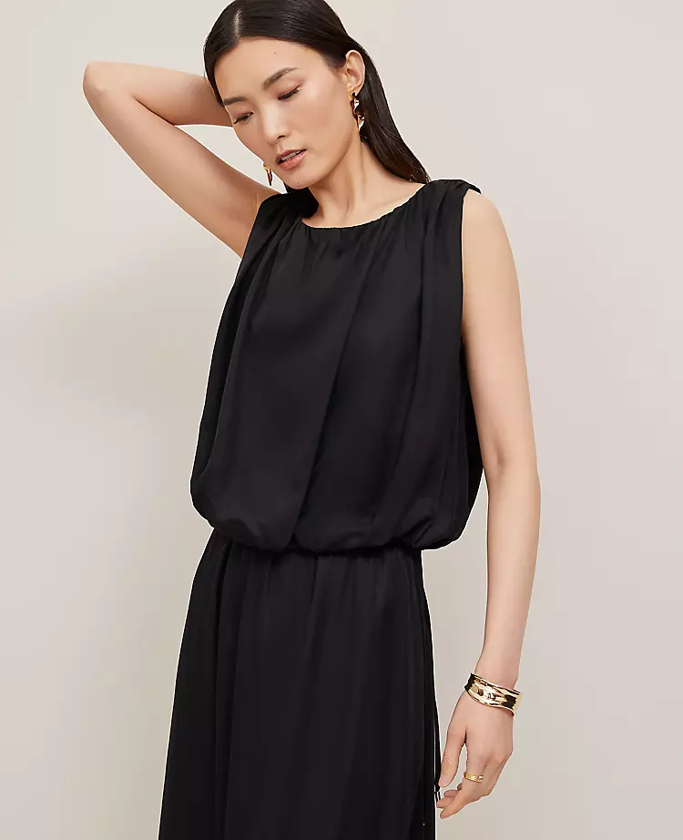 Petite Black Bubble Hem Tank Top - Airy Relaxed Fit Sleeveless Blouse 1 Petite Black Bubble Hem Tank Top - Airy Relaxed Fit Sleeveless Blouse