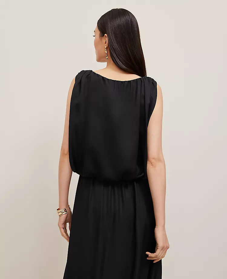 Petite Black Bubble Hem Tank Top - Airy Relaxed Fit Sleeveless Blouse 2 Petite Black Bubble Hem Tank Top - Airy Relaxed Fit Sleeveless Blouse - Image 2