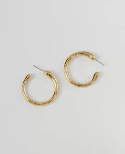 Gold Thin Hoop Earrings - Minimalist Sleek Jewelry for Daily Wear