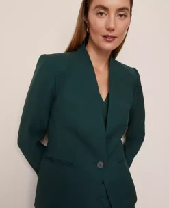 Modern Tailored Cutaway Blazer in Pine Grove Green -Ann Taylor Store 851129 8481 ALT2