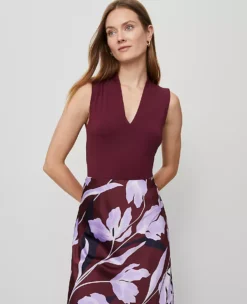 Sleeveless V-Neck Top Windsor Wine