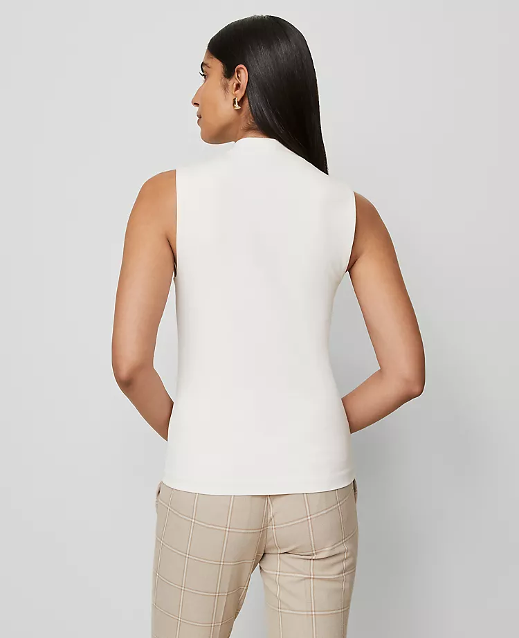 Sleeveless V-Neck Top Winter White 2 Sleeveless V-Neck Top Winter White - Image 2