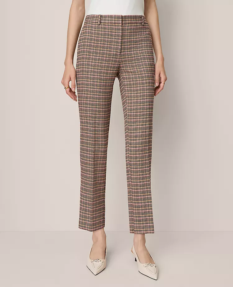 The Eva Ankle Pant In Houndstooth — Curvy Fit Stallion Brown 1 The Eva Ankle Pant In Houndstooth — Curvy Fit Stallion Brown