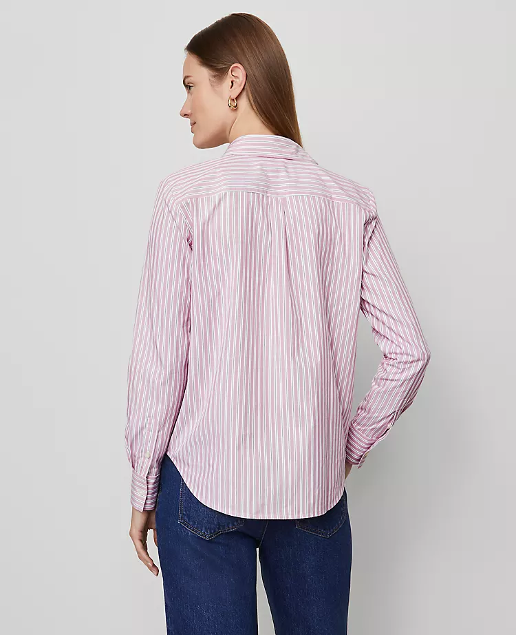 Petite Striped Relaxed Fit Button-Down Shirt in Budding Blossom 2 Petite Striped Relaxed Fit Button-Down Shirt in Budding Blossom - Image 2