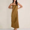 Haven Well Within Silky Pleated Maxi Dress - Dried Moss