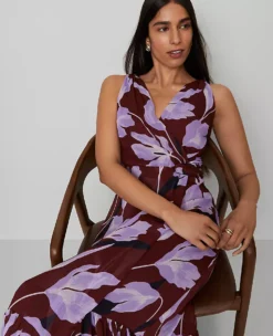 Floral Twist Maxi Dress B Windsor Wine -Ann Taylor Store 852327 522831 ALT2