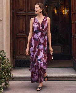 Floral Twist Maxi Dress B Windsor Wine