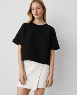 Ann Taylor Petite Weekend Collection Sweatshirt Top - Black