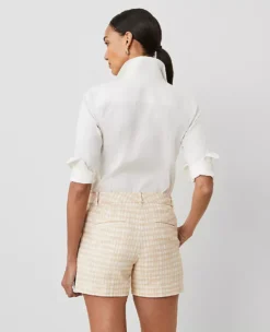 Women's Petite Plaid Metro Shorts - Tailored Mid-Rise Style 5 Women's Petite Plaid Metro Shorts - Tailored Mid-Rise Style -Ann Taylor Store 852439 517794 ALT2