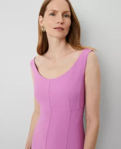 Petite Orchid Glow Fluid Crepe Seamed Flare Dress 5 Petite Orchid Glow Fluid Crepe Seamed Flare Dress -Ann Taylor Store 852443 9429 ALT2