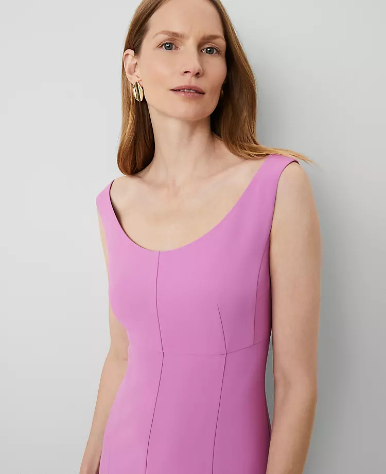 Petite Orchid Glow Fluid Crepe Seamed Flare Dress 3 Petite Orchid Glow Fluid Crepe Seamed Flare Dress - Image 3