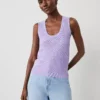 Petite Stitched Sweater Shell - Sleeveless Knit Top in Radiant Amethyst