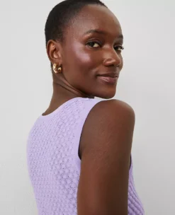 Petite Stitched Sweater Shell - Sleeveless Knit Top in Radiant Amethyst -Ann Taylor Store 852498 1207 ALT2