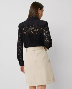 Petite Belted Utility Skirt in Toasted Oat -Ann Taylor Store 852522 7879 ALT2