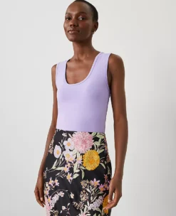 Petite Scoop Neck Tank Top - Radiant Amethyst Modern Cotton Blend