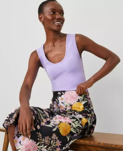 Petite Scoop Neck Tank Top - Radiant Amethyst Modern Cotton Blend -Ann Taylor Store 852543 1207 ALT2
