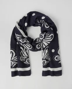 Floral Scarf Night Sky - Lightweight Modal Neck Wrap for All Seasons