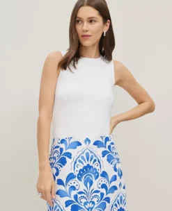 Petite White Crew Neck Shell - Soft Minimalist Sleeveless Top