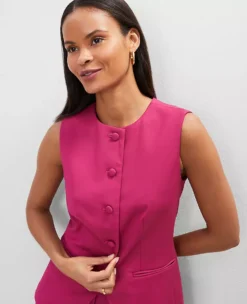 The Long Crew Neck Vest Berry Splash -Ann Taylor Store 852776 019799 ALT2