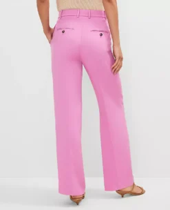 Petite Straight Leg Twill Trousers in Pink Orchid -Ann Taylor Store 852819 019664 ALT2